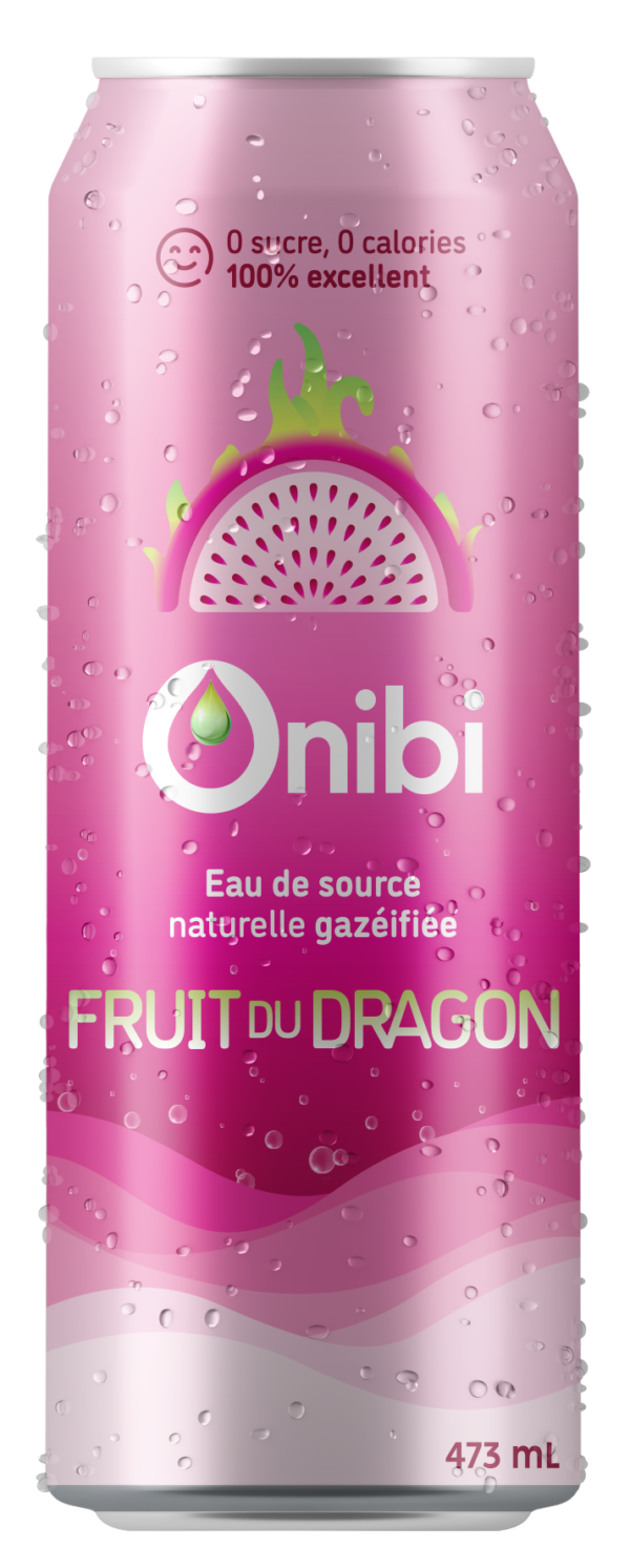 Canette d'eau de source naturelle gazéifiée Fruit du Dragon en format 473ml