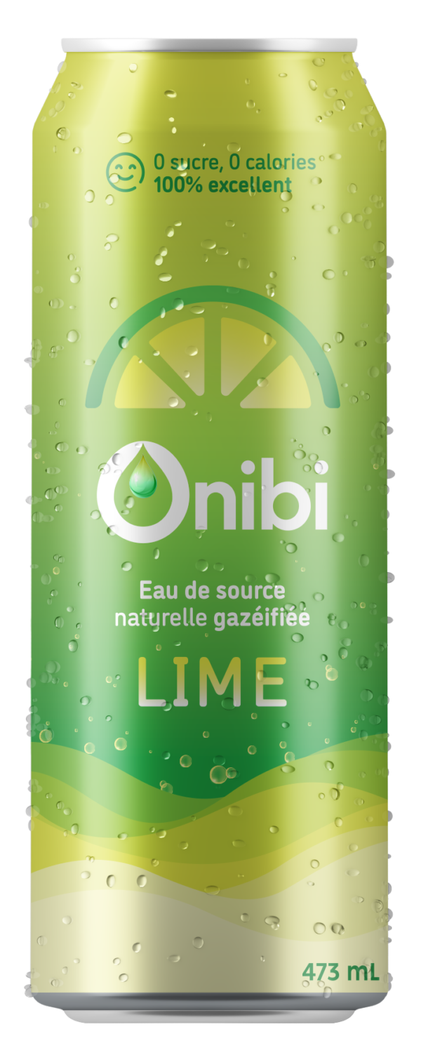 Carbonated natural spring water can lime 473ml